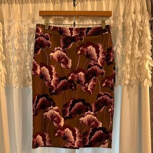 Gorgeous Floral Brown Skirt brown and purple with streaks of blue!